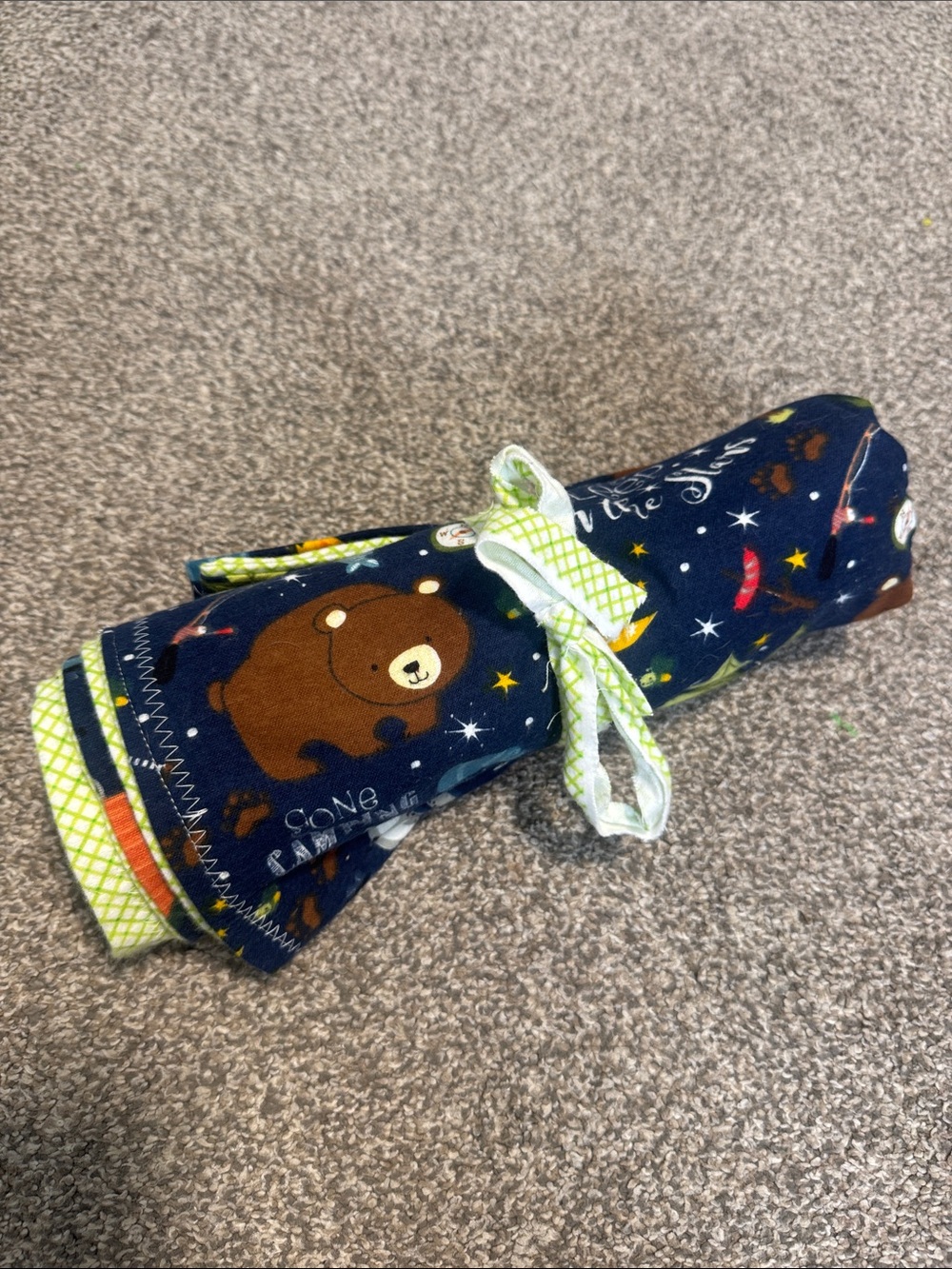 Baby Navy Bear Print baby blanket
